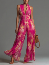 Mono largo floral fucsia