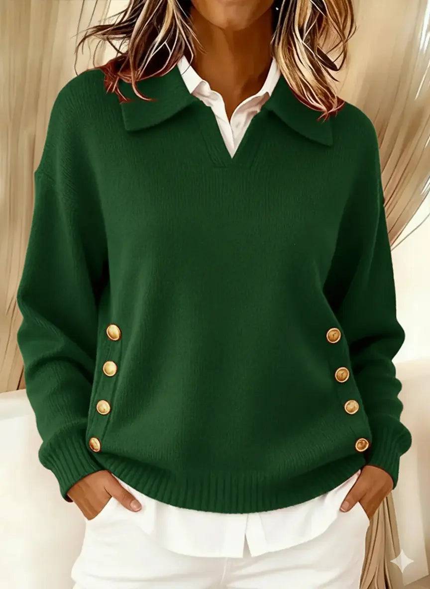 Vicenta | Jersey con Cuello Polo y Botones