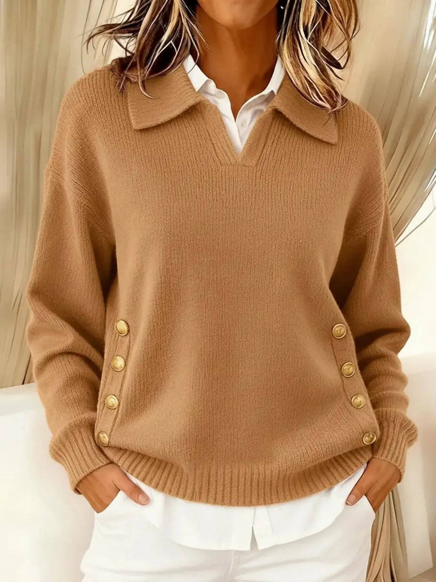 Vicenta | Jersey con Cuello Polo y Botones