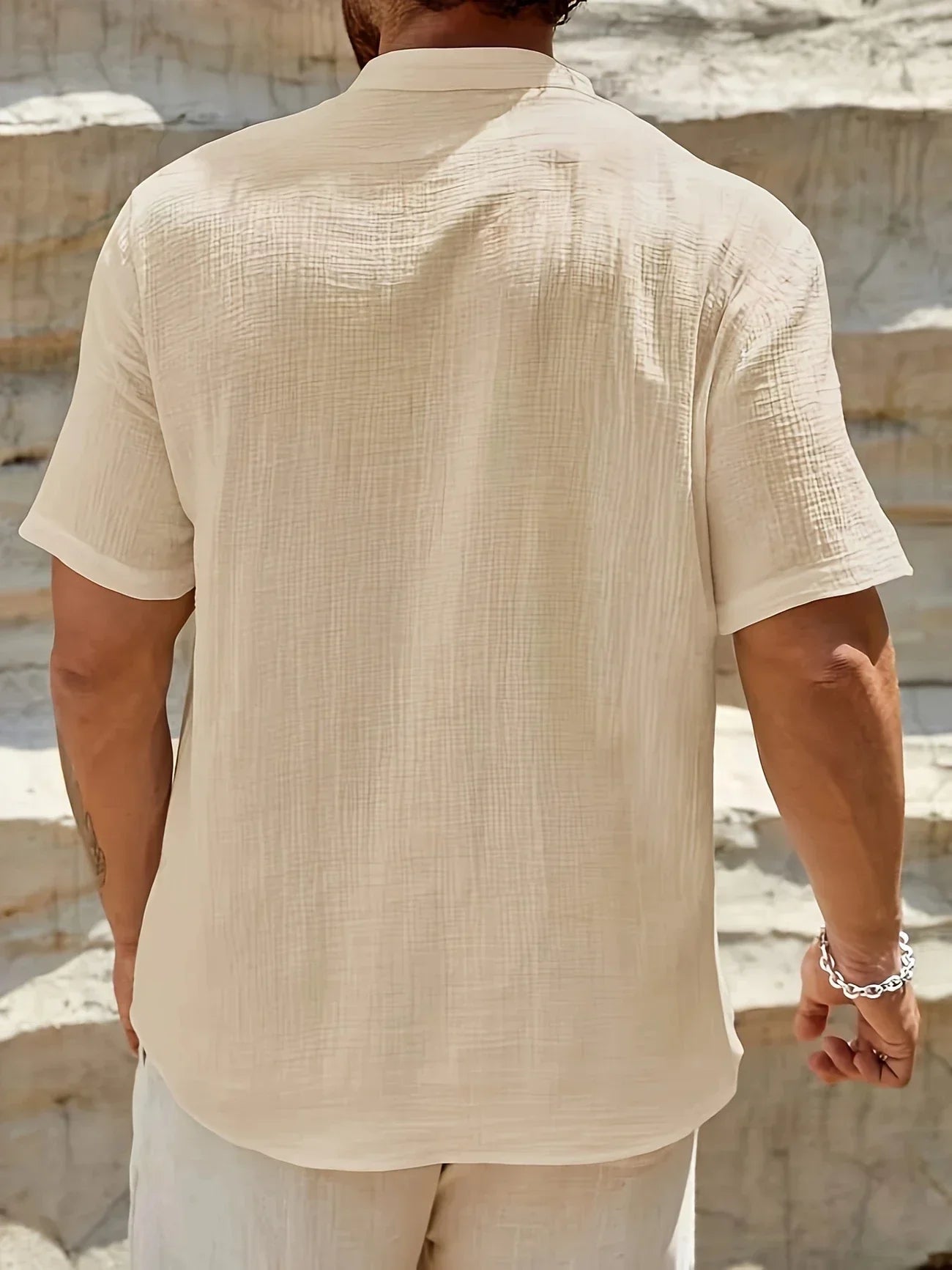Ramón | Camisa de verano elegante con cuello alto