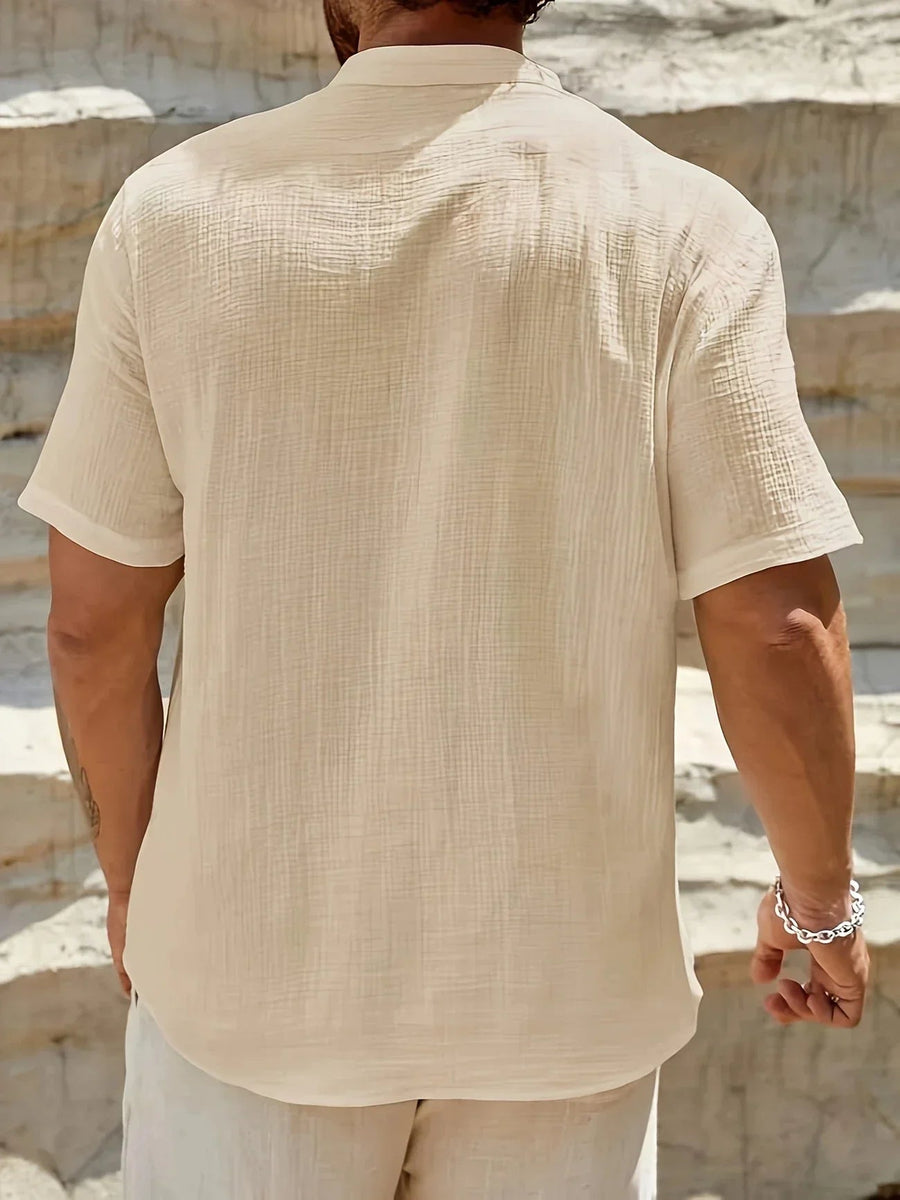 Ramón | Camisa de verano elegante con cuello alto