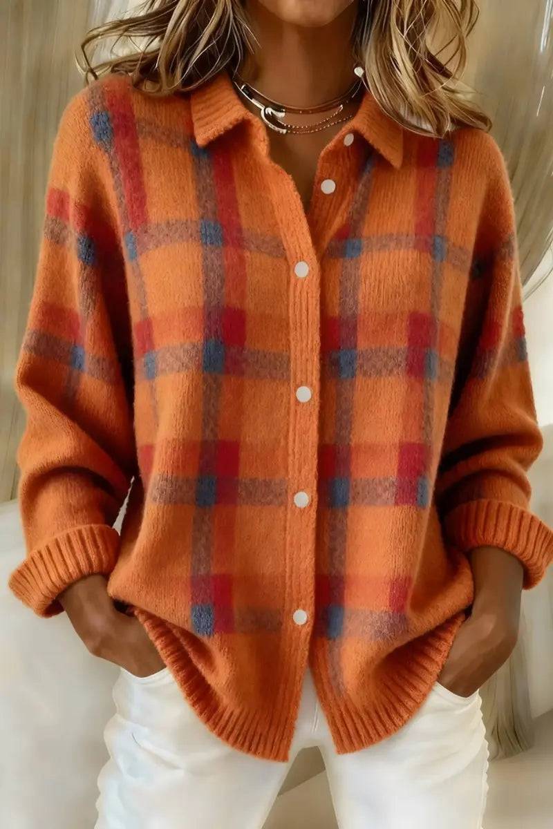 Chaqueta de Punto de Cuadros Candela