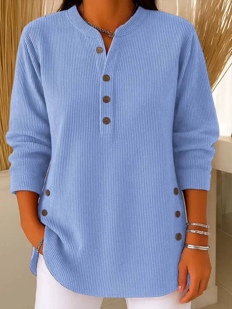 Túnica Henley con Botones Nieves