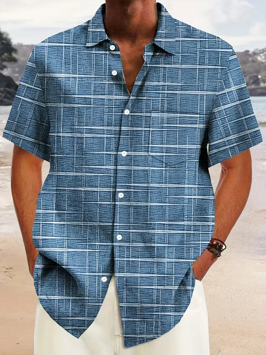 Damián | Camisa elegante de rayas y cuadros