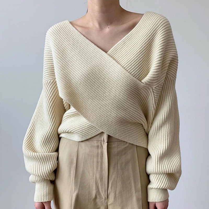Laia | Pullover de punto cruzado chic
