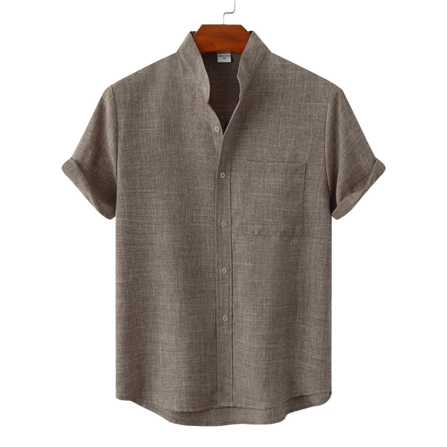 Gaspar | Camisa de algodón lisa con botones