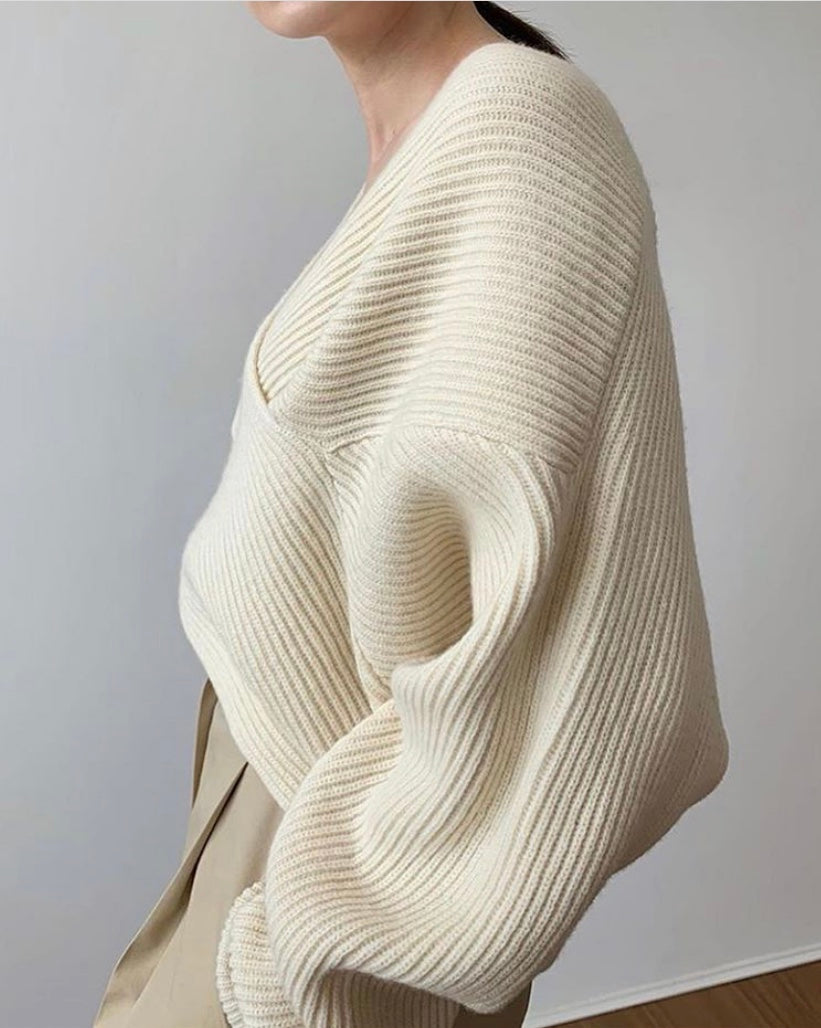 Laia | Pullover de punto cruzado chic