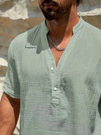 Ramón | Camisa de verano elegante con cuello alto
