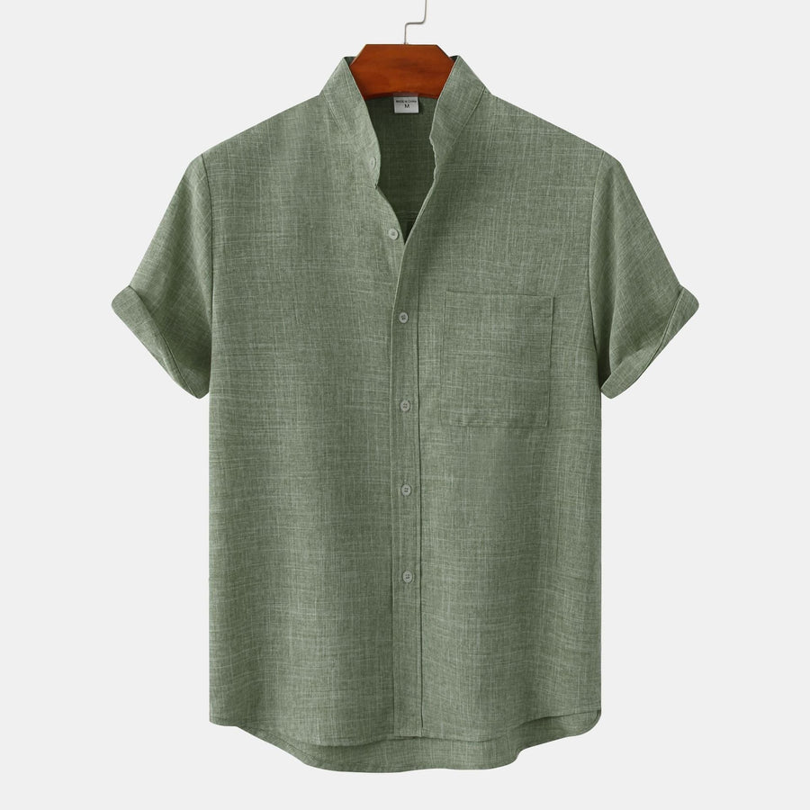Gaspar | Camisa de algodón lisa con botones