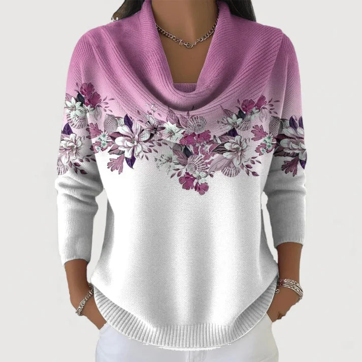 Jersey floral de cuello alto Alba