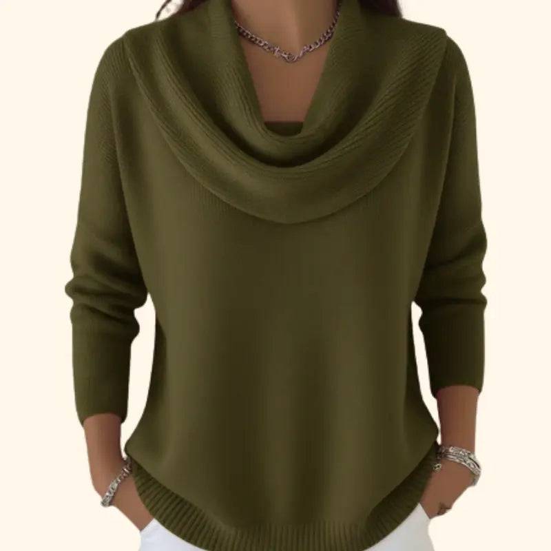 Julia | Jersey con Cuello Drapeado