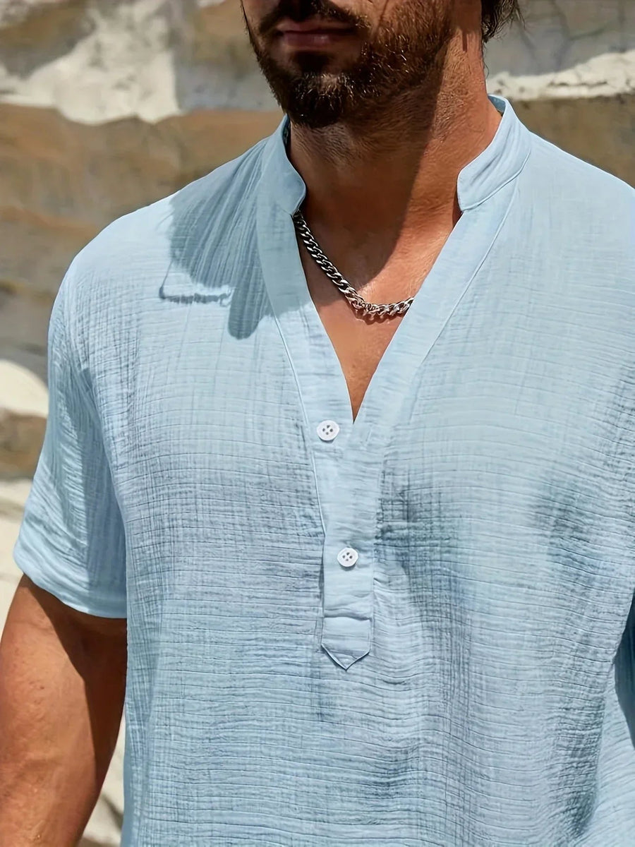 Ramón | Camisa de verano elegante con cuello alto