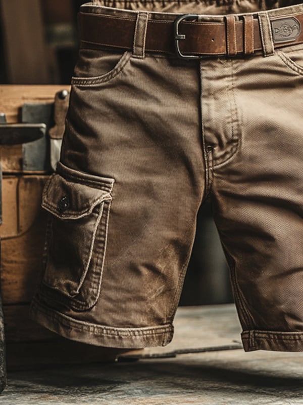 Mikel | Pantalones cargo cortos retro con múltiples bolsillos