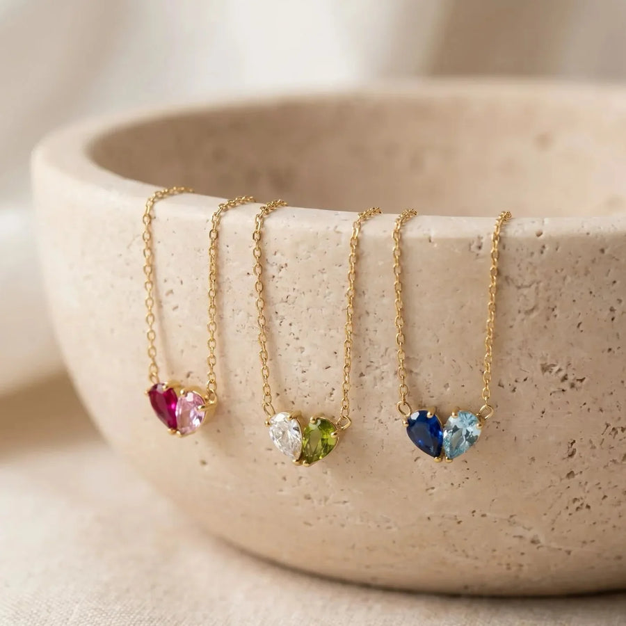 Liora | Collar con dos piedras de nacimiento