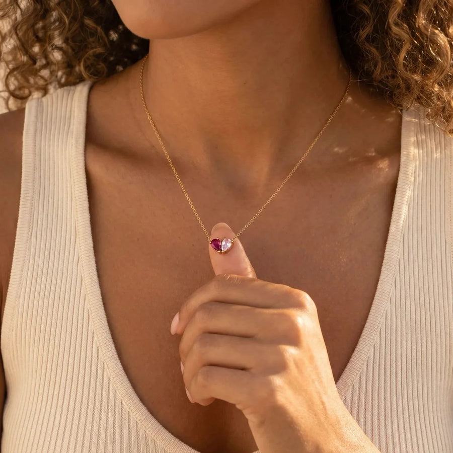 Liora | Collar con dos piedras de nacimiento