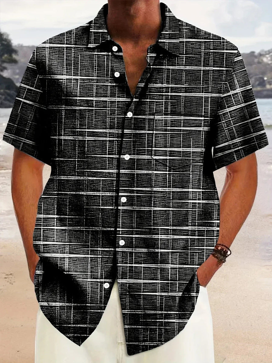 Damián | Camisa elegante de rayas y cuadros