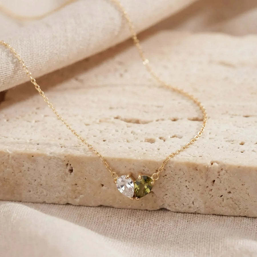 Liora | Collar con dos piedras de nacimiento