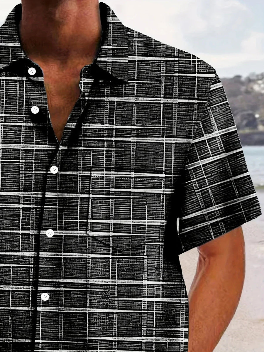 Damián | Camisa elegante de rayas y cuadros