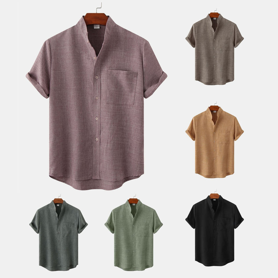 Gaspar | Camisa de algodón lisa con botones