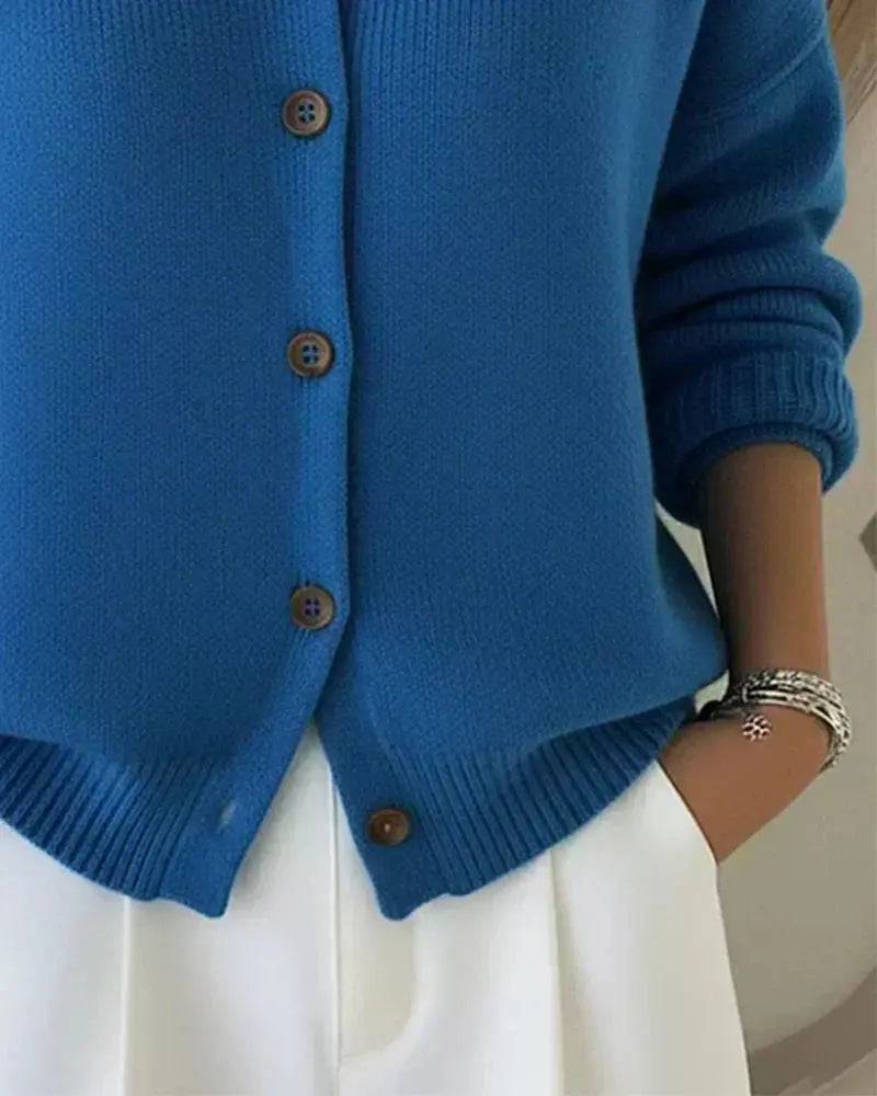 Chaqueta de Punto con Cuello Camisero Vega