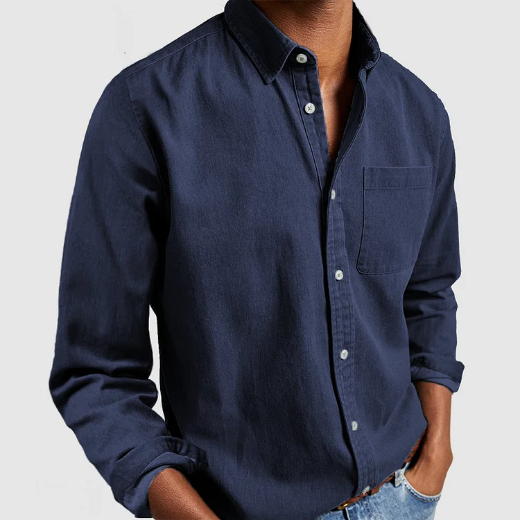 Emilio | Camisa Henley en algodón efecto lino