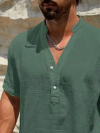Ramón | Camisa de verano elegante con cuello alto