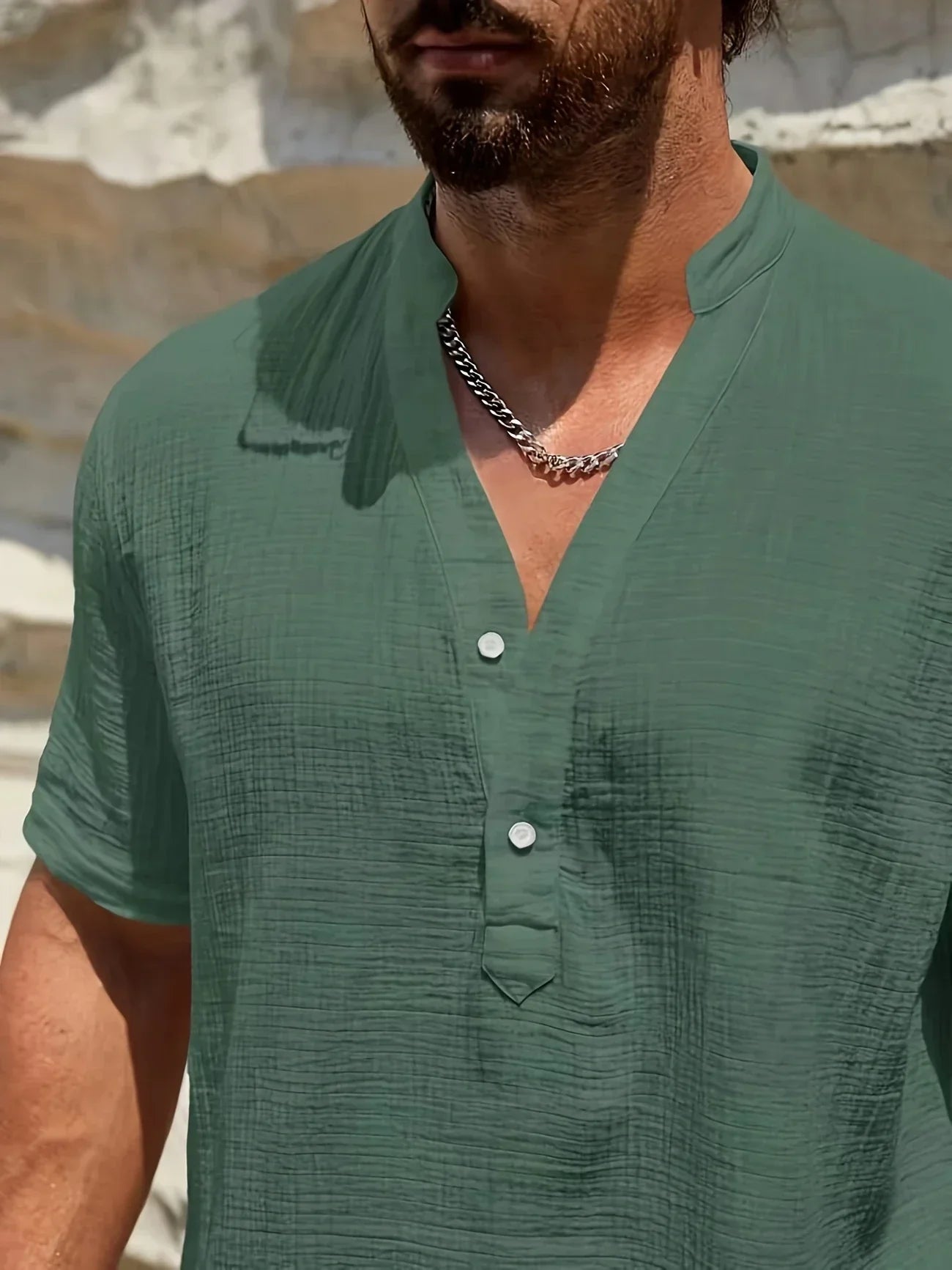 Ramón | Camisa de verano elegante con cuello alto
