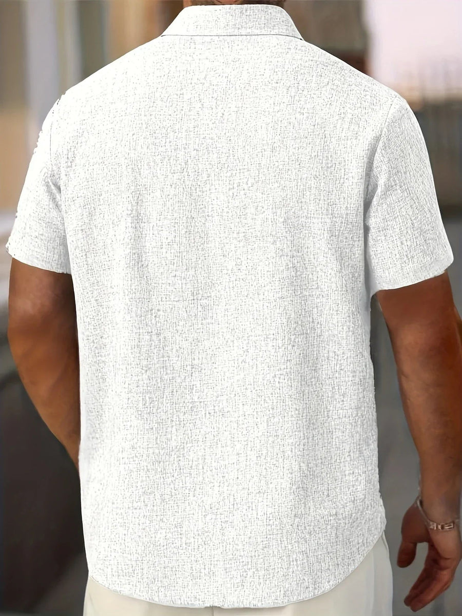 Vicente | Camisa ligera de manga corta en mezcla de lino