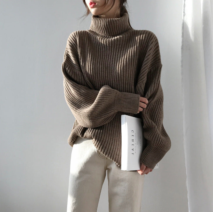 Neus | Pullover de lujo con cuello alto y mangas abullonadas