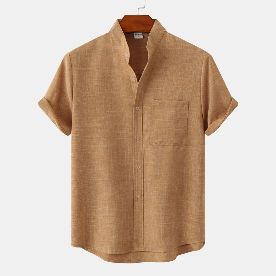 Gaspar | Camisa de algodón lisa con botones