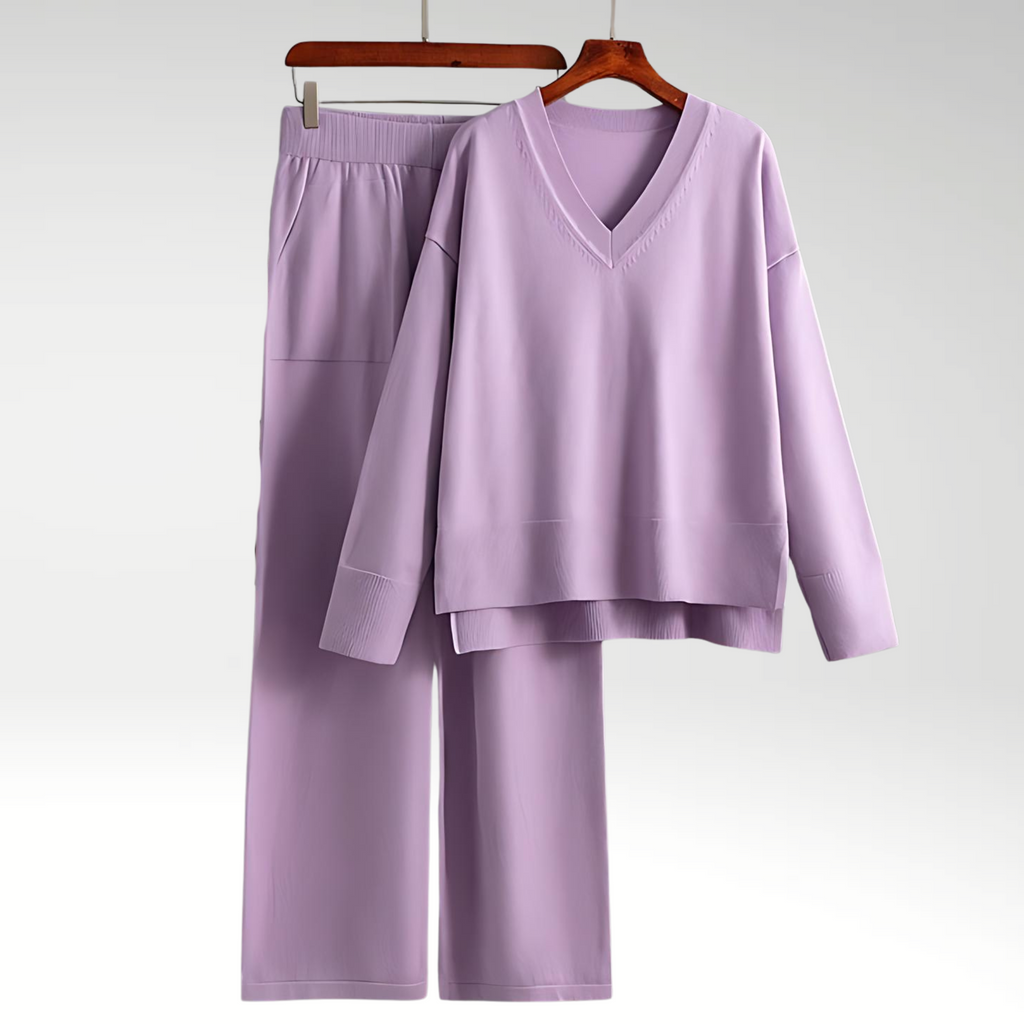 Hortensia | Conjunto de lujo dos piezas con escote en V