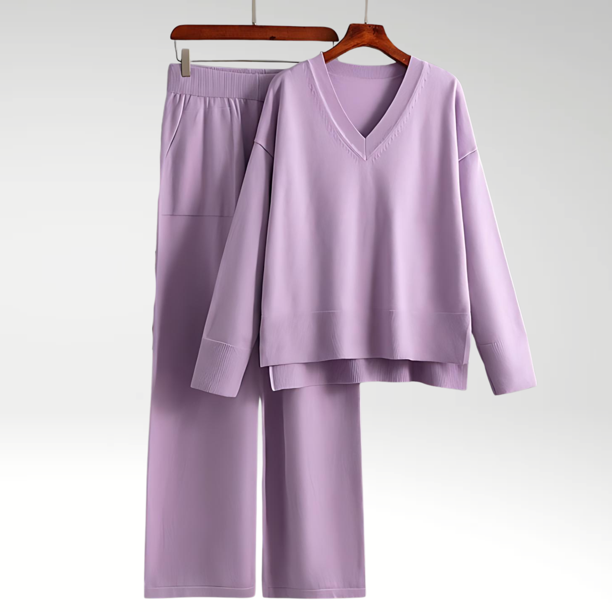 Hortensia | Conjunto de lujo dos piezas con escote en V