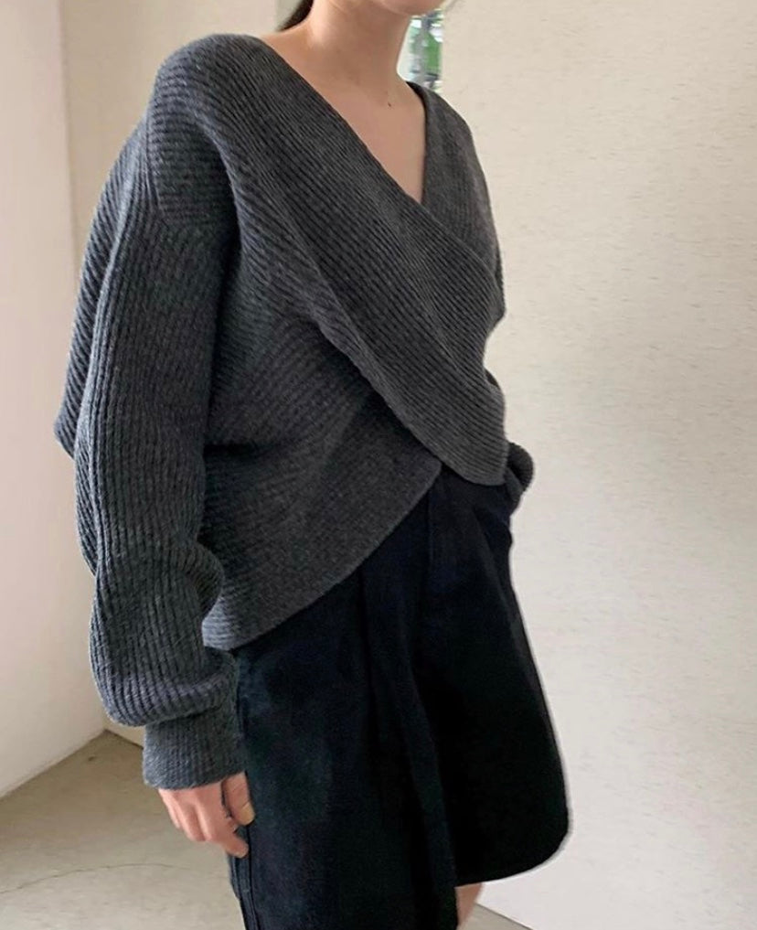 Queralt | Pullover de punto cruzado chic