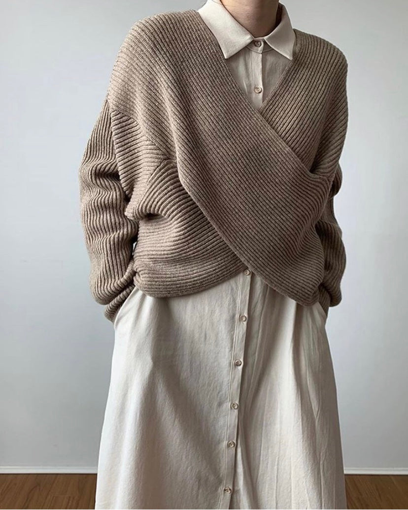 Laia | Pullover de punto cruzado chic