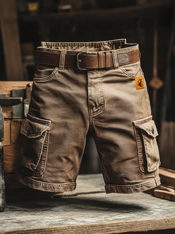 Mikel | Pantalones cargo cortos retro con múltiples bolsillos