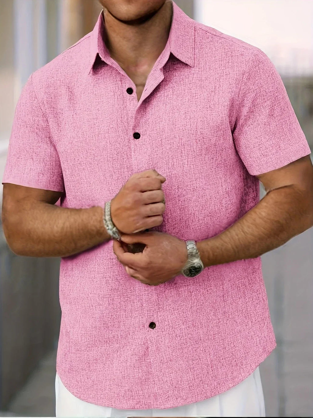 Vicente | Camisa ligera de manga corta en mezcla de lino