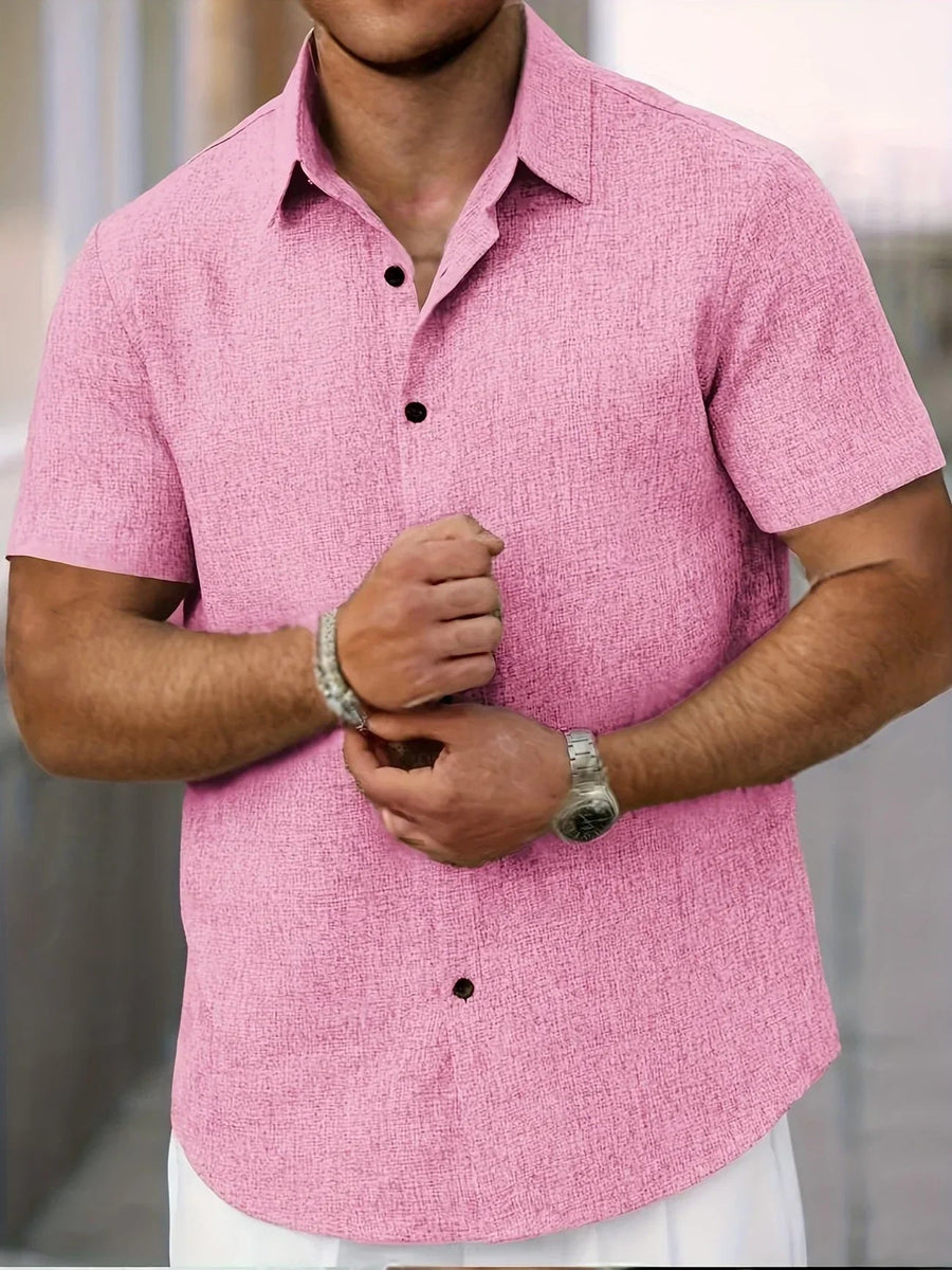 Vicente | Camisa ligera de manga corta en mezcla de lino