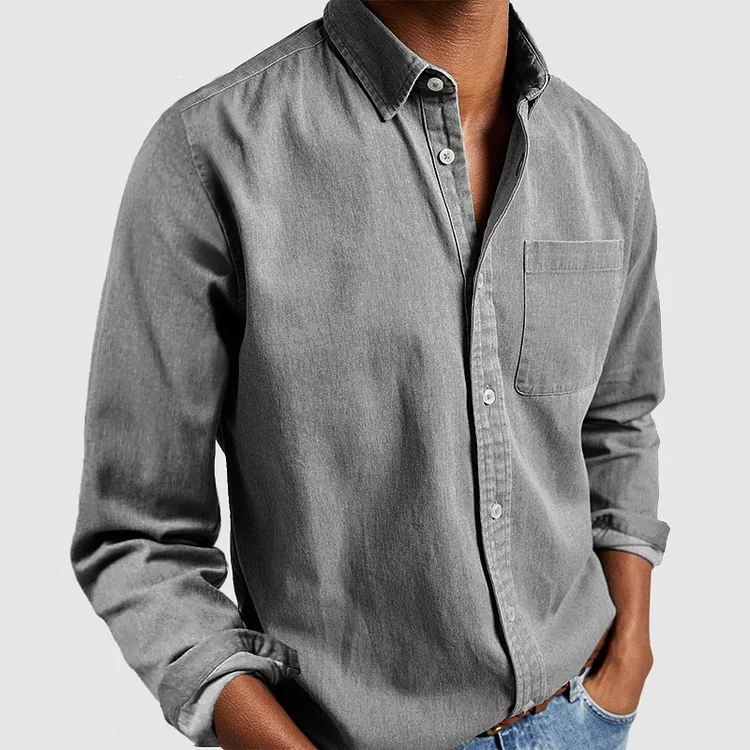 Emilio | Camisa Henley en algodón efecto lino