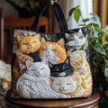 Bolso acolchado artesanal - Gatitos Dormidos