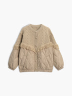 Uxia | Chaqueta acolchada de punto trenzado patchwork