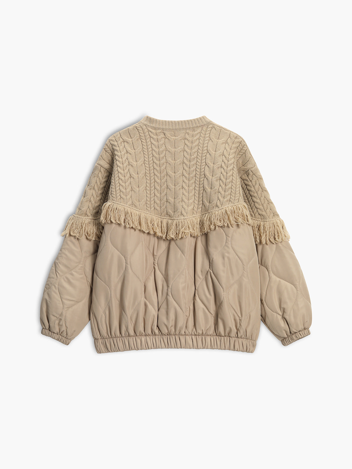 Uxia | Chaqueta acolchada de punto trenzado patchwork