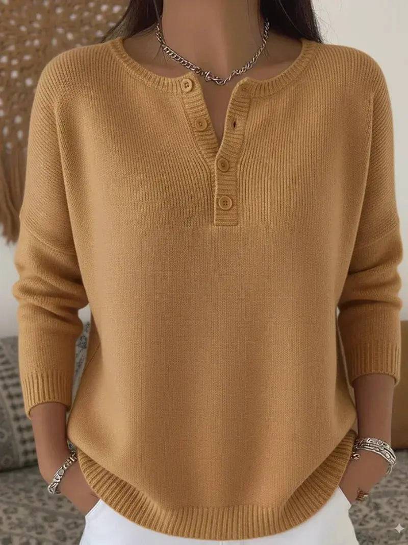 Helena | Jersey de Punto con Botones Henley