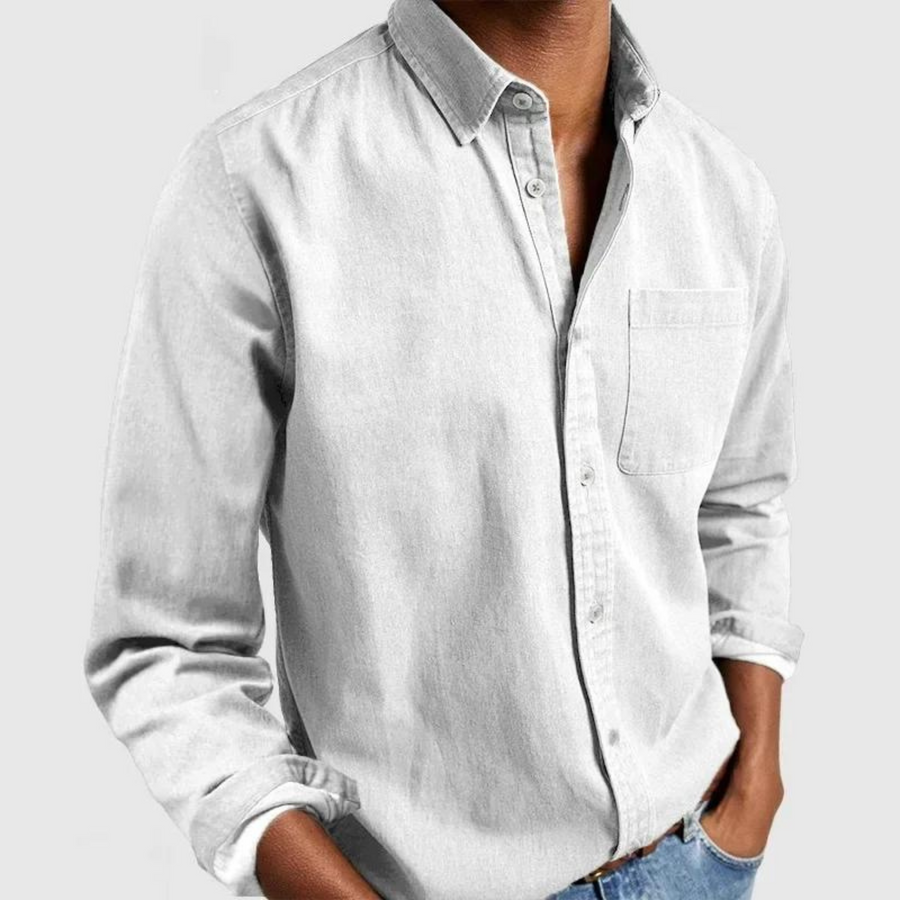 Emilio | Camisa Henley en algodón efecto lino