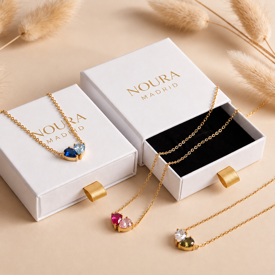 Liora | Collar con dos piedras de nacimiento