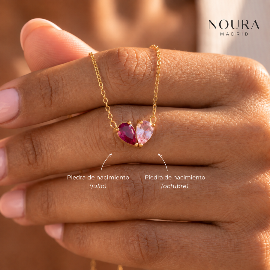 Liora | Collar con dos piedras de nacimiento