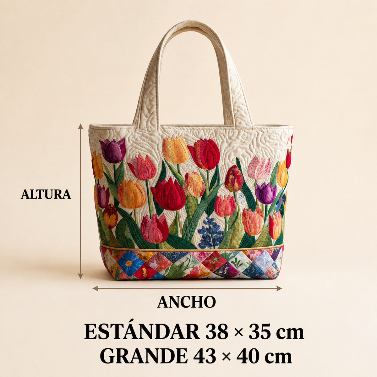 Bolso tote de jardín de tulipanes de Noura Madrid