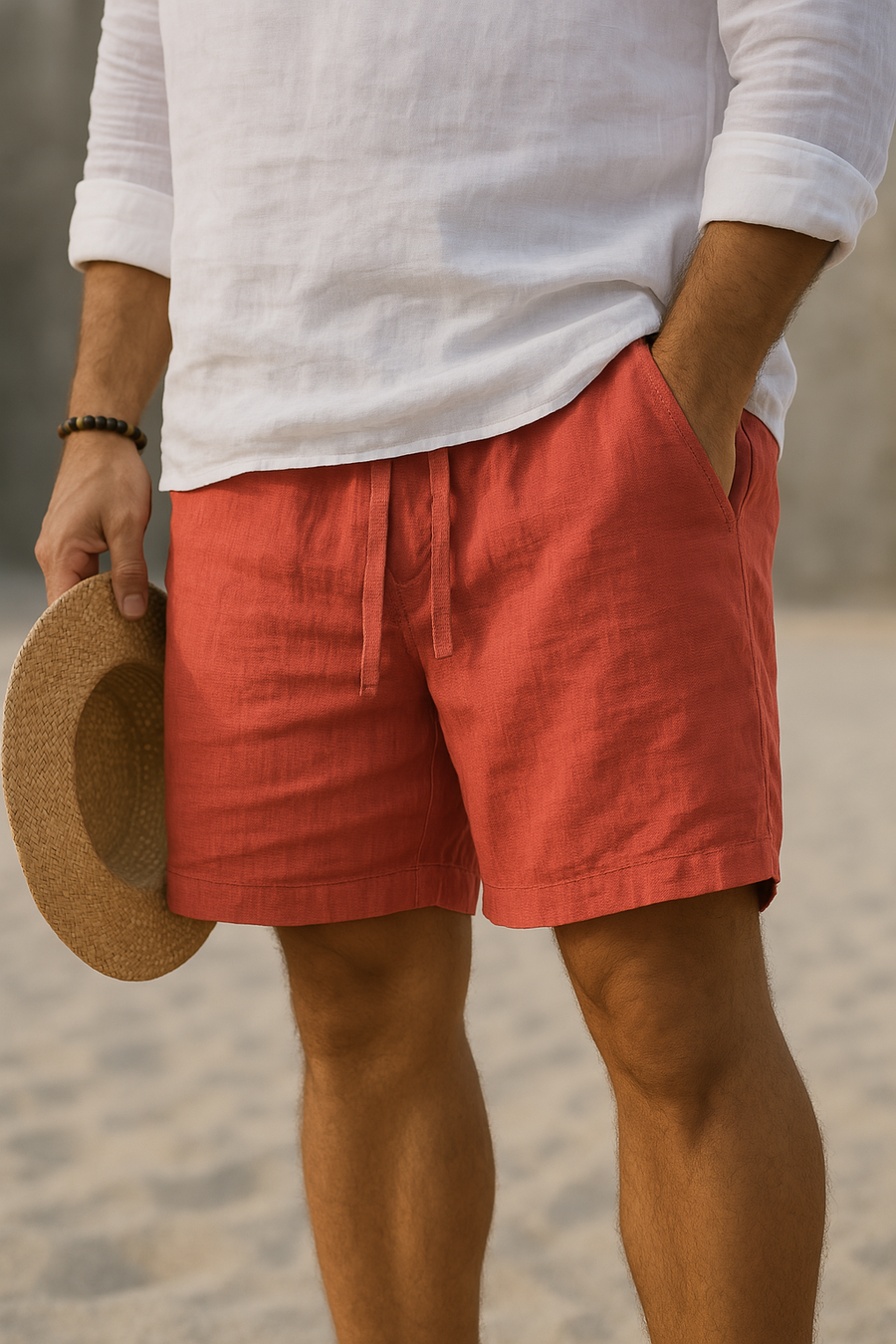 Ursula | Pantalones cortos elegantes de lino con cintura elástica
