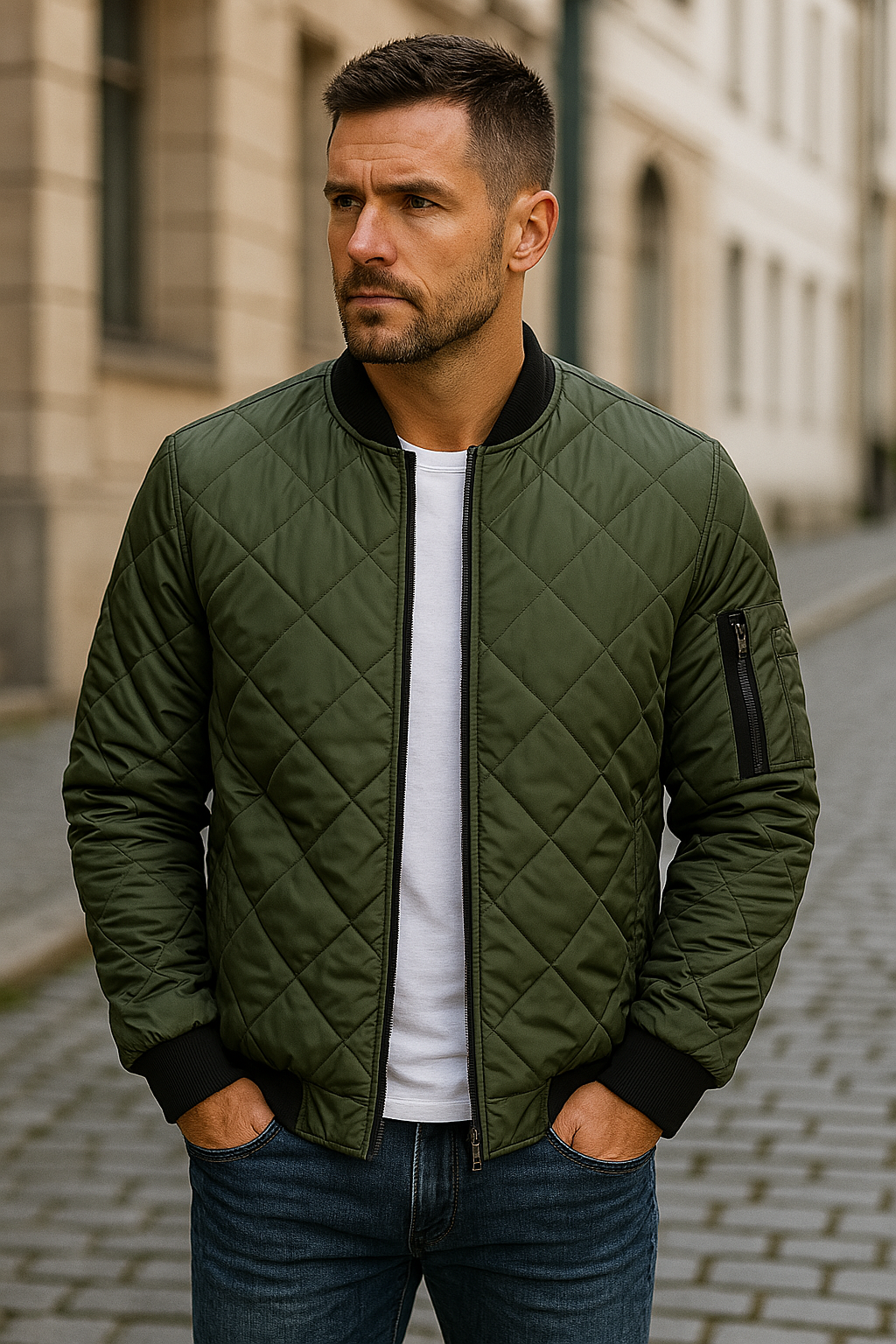 Kati | Chaqueta de algodón con motivo de rombos