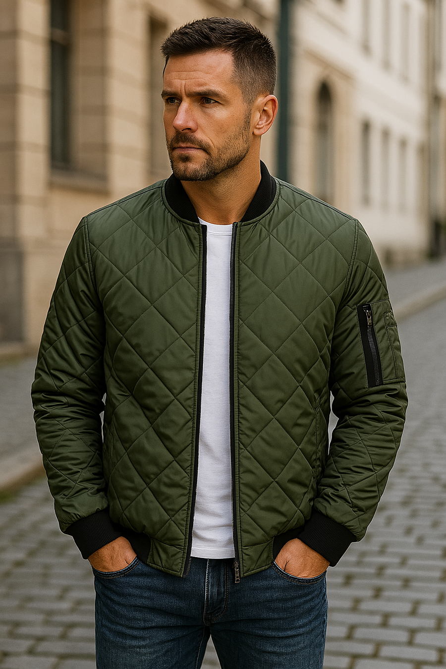 Kati | Chaqueta de algodón con motivo de rombos