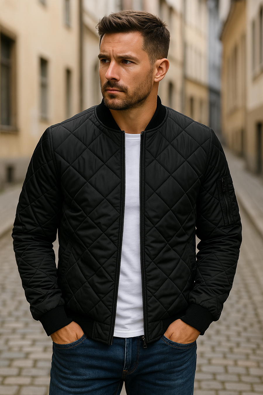 Kati | Chaqueta de algodón con motivo de rombos